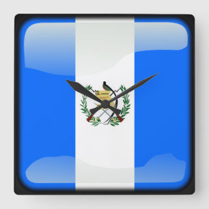 Flag of Guatemala Square Wall Clock