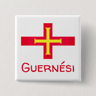 Flag of Guernési 2 Inch Square Button
