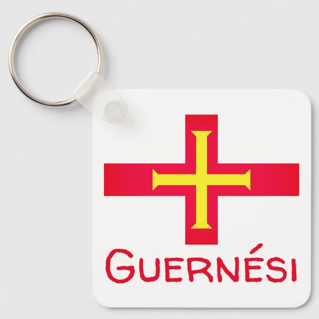 Flag of Guernési Keychain (Front)