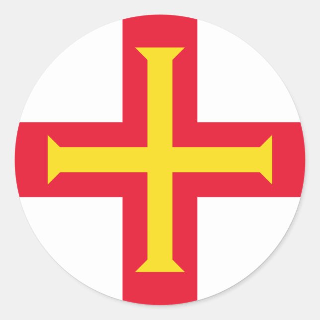 Flag of Guernsey Classic Round Sticker (Front)