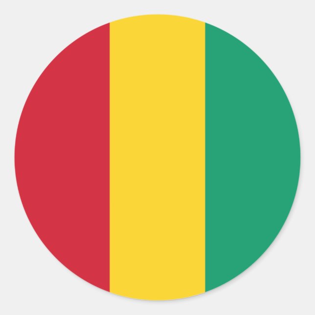 Flag of Guinea Classic Round Sticker (Front)