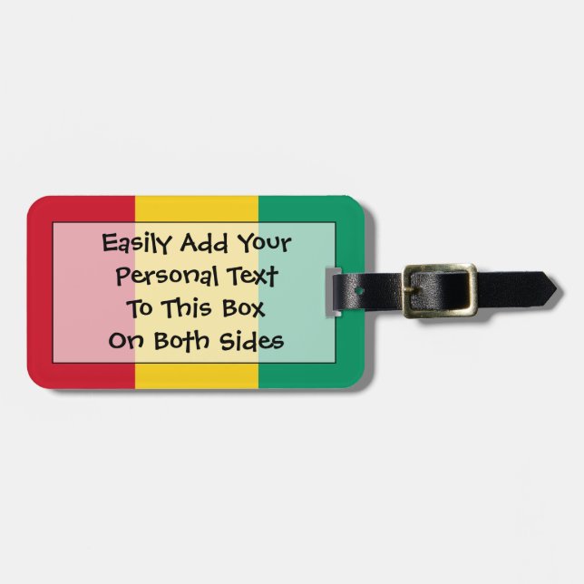 Flag of Guinea Easy ID Personal Luggage Tag (Front Horizontal)