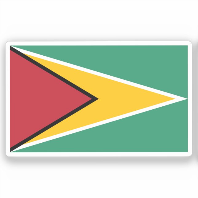 Flag of Guyana Custom-Cut Vinyl Sticker (Front)