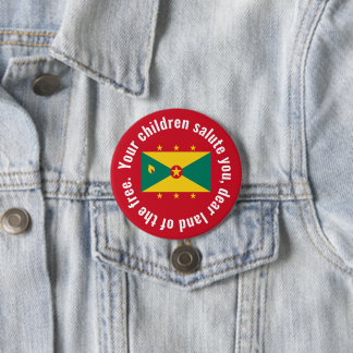 Flag of Guyana National Anthem Red Green Yellow 3 Inch Round Button