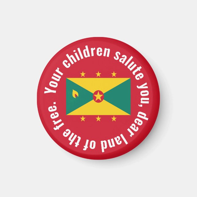 Flag of Guyana National Anthem Red Green Yellow Magnet (Front)