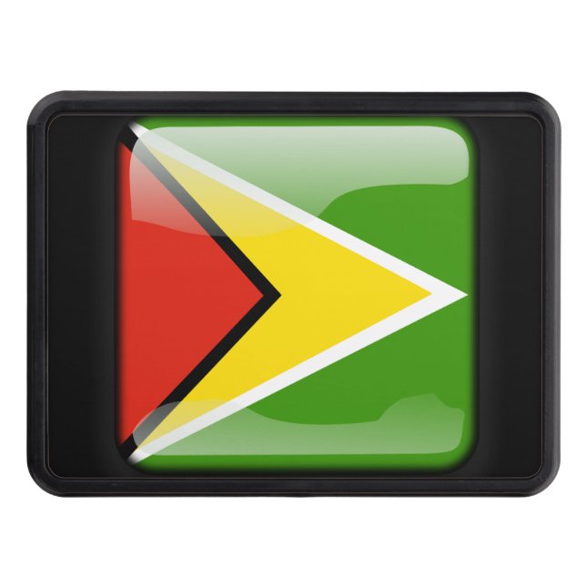 Flag of Guyana Trailer Hitch Cover (Front)