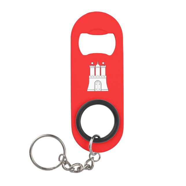 Flag of Hamburg Keychain Bottle Opener (Front)