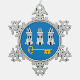 Flag of Havana, Cuba Snowflake Pewter Christmas Or Ornament