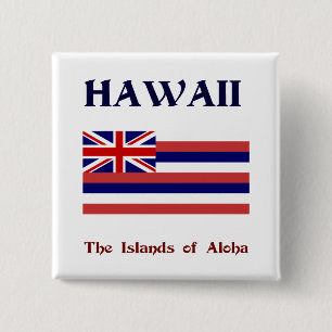 Flag of Hawaii and motto 2 Inch Square Button