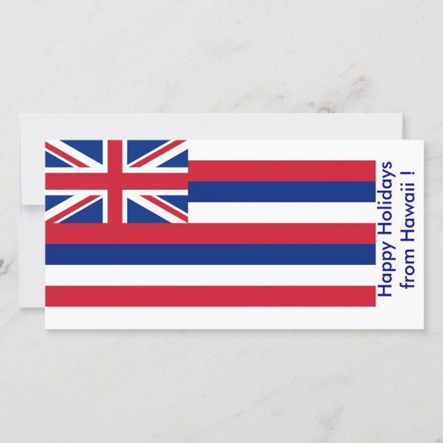 Flag of Hawaii, Happy Holidays from U.S.A. Holiday Card (Front)