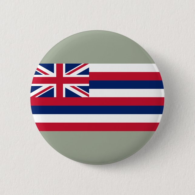 Flag of Hawaii (US State) 2 Inch Round Button (Front)