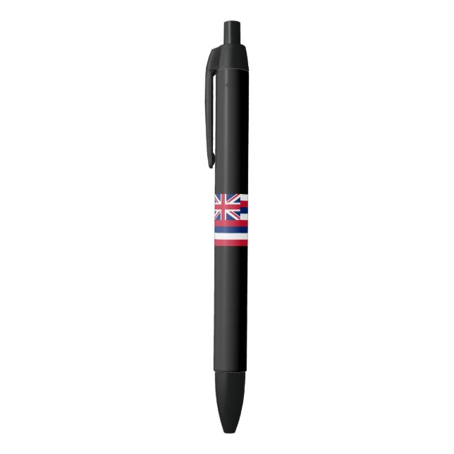 Flag of Hawaii (US State) Black Ink Pen (Top (Vertical))