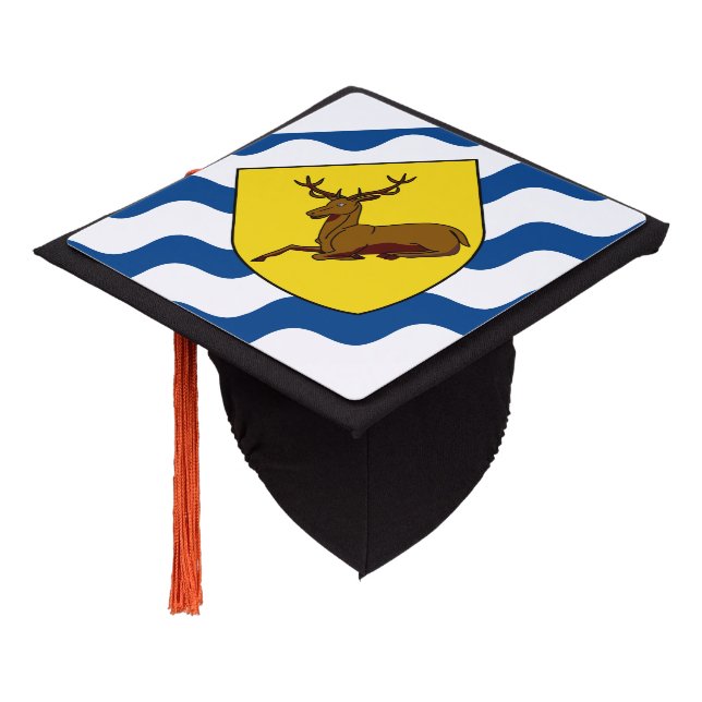 Flag of Hertfordshire Graduation Cap Topper (Angled)