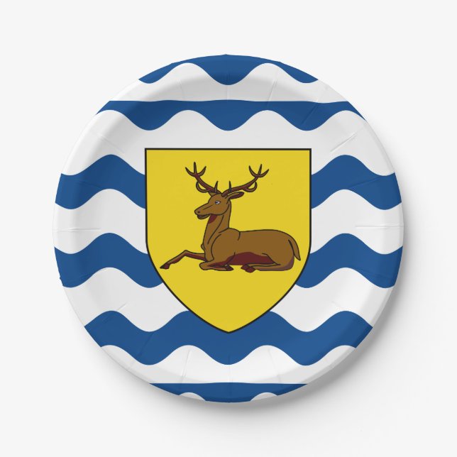 Flag of Hertfordshire Paper Plates (Front)