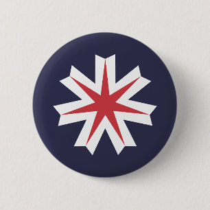 Flag of Hokkaido Prefecture, Japan 2 Inch Round Button