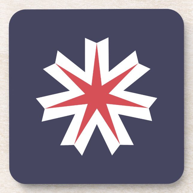 Flag of Hokkaido Prefecture, Japan Coaster (Front)