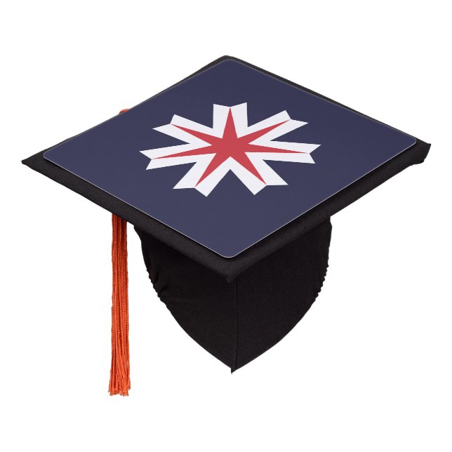 Flag of Hokkaido Prefecture, Japan Graduation Cap Topper (Angled)