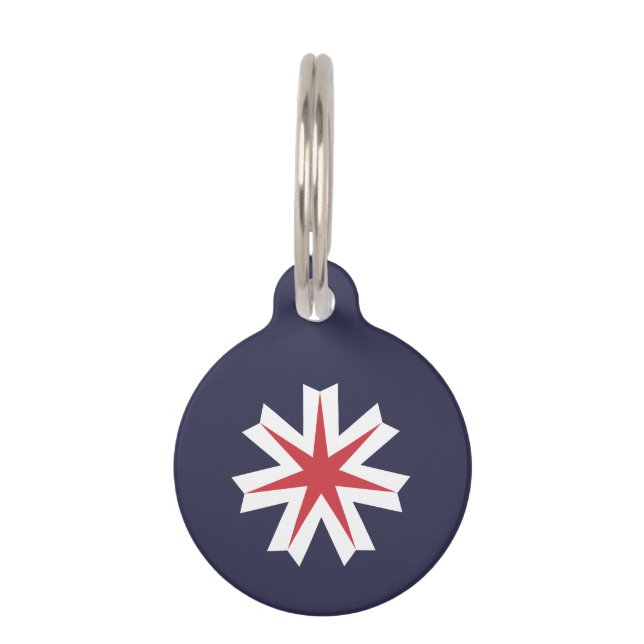 Flag of Hokkaido Prefecture, Japan Pet Tag (Front)