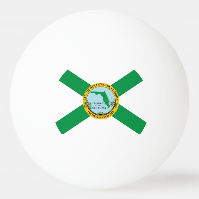 Flag of Hollywood, Florida Ping Pong Ball (Front)