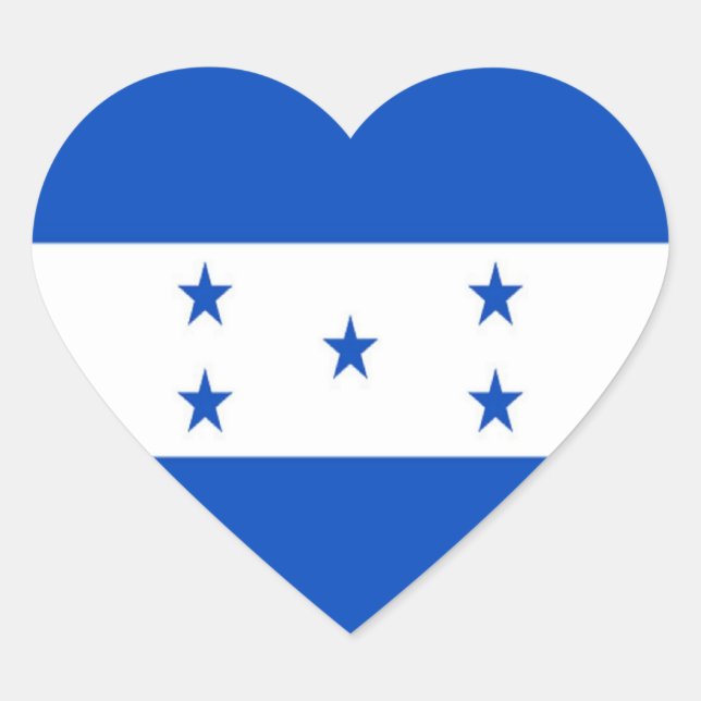 Flag of Honduras Heart Sticker (Front)