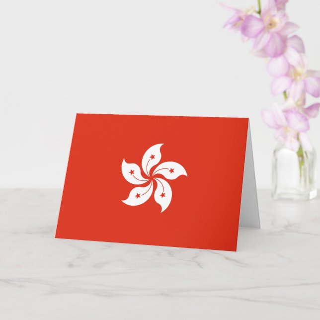 Flag of Hong Kong Card (Orchid)