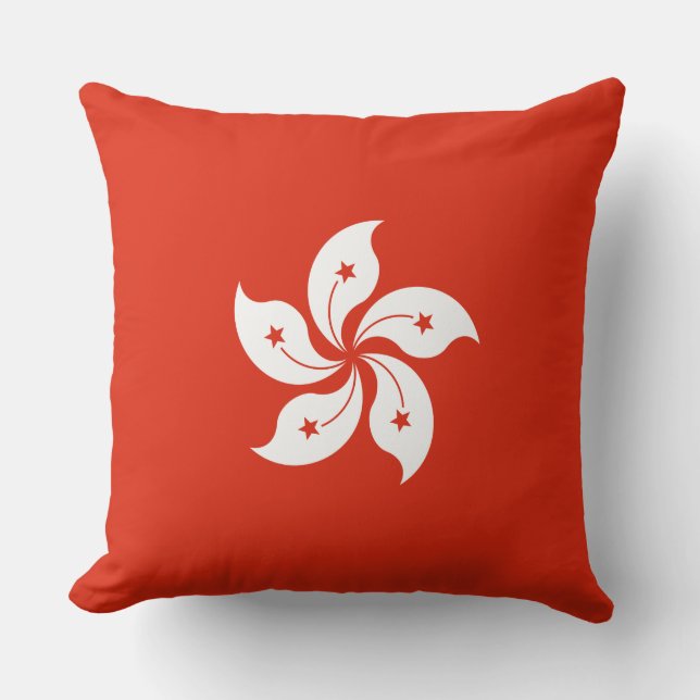 Flag of Hong Kong Throw Pillow (Front)