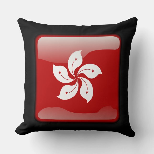 Flag of Hong Kong Throw Pillow (Front)