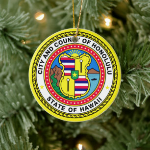 Flag of Honolulu, Hawai’i Ceramic Ornament