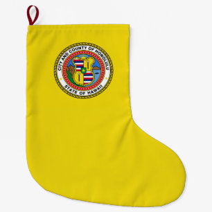 Flag of Honolulu (Hawaii) Large Christmas Stocking