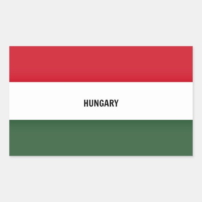 Flag of Hungary, labelled, Sticker (Front)
