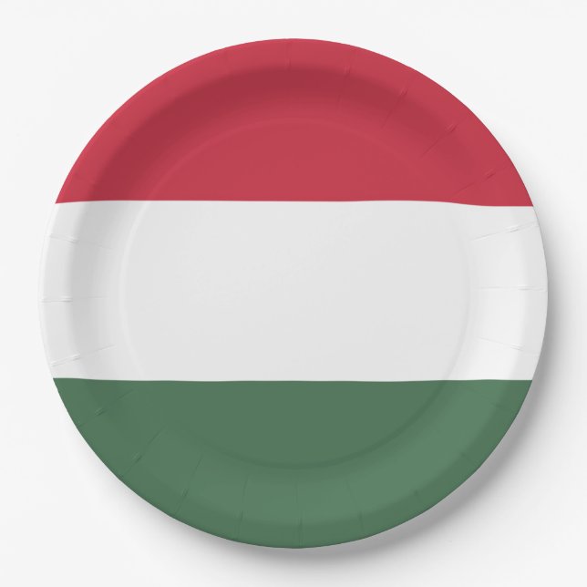 Flag of Hungary tricolor Paper Plate (Front)