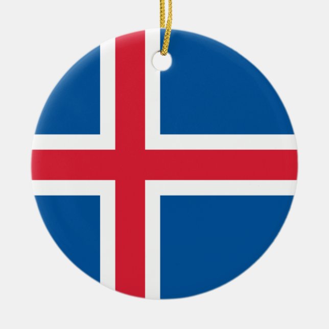 Flag of Iceland Ceramic Ornament (Front)