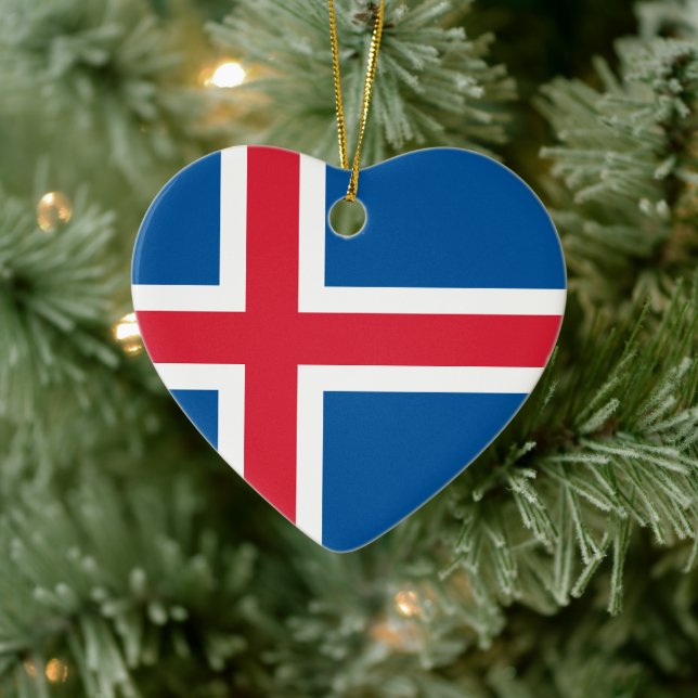 Flag of Iceland Ceramic Ornament (Tree)