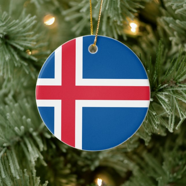 Flag of Iceland Ceramic Ornament (Tree)