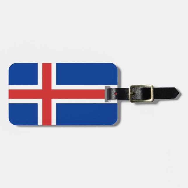 Flag of Iceland Easy ID Personal Luggage Tag (Front Horizontal)