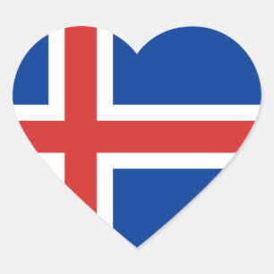Flag of Iceland Heart Sticker