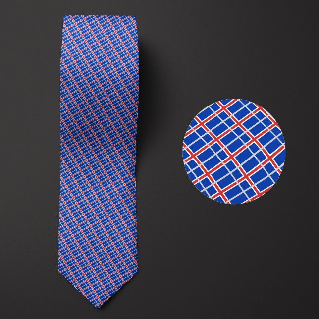 Flag of Iceland Pattern Tie (Creator Uploaded)