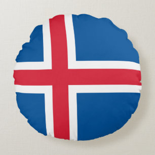 Flag of Iceland Round Pillow