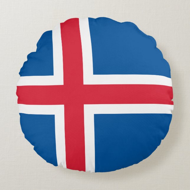 Flag of Iceland Round Pillow (Front)