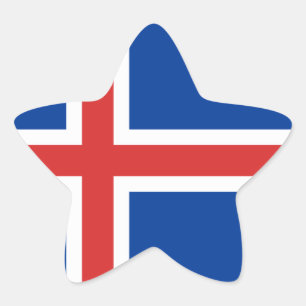 Flag of Iceland Star Sticker