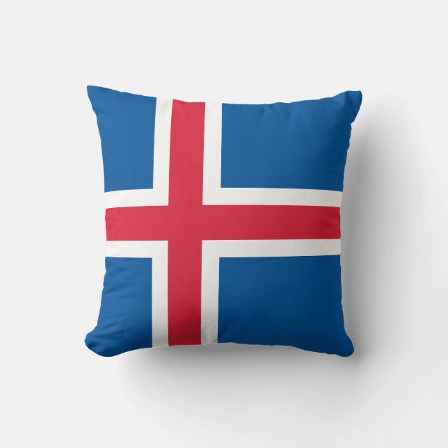 Flag of Iceland Throw Pillow (Front)
