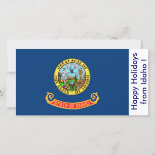 Flag of Idaho, Happy Holidays from U.S.A. Holiday Card