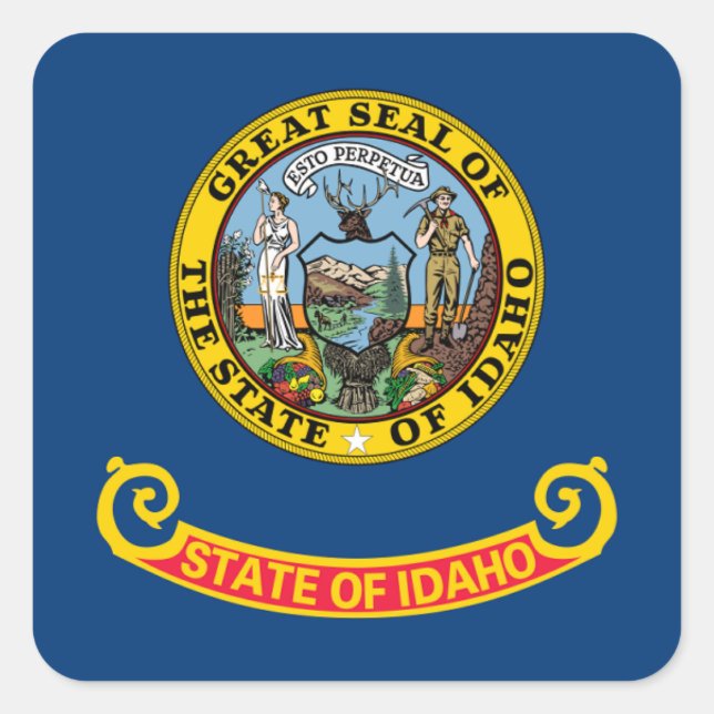 Flag of Idaho Square Sticker (Front)