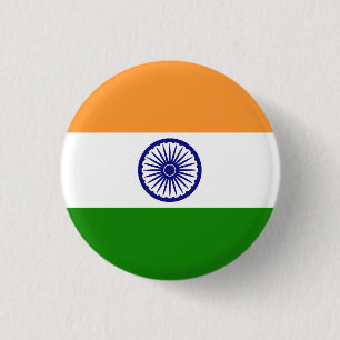 Flag of India 1 Inch Round Button