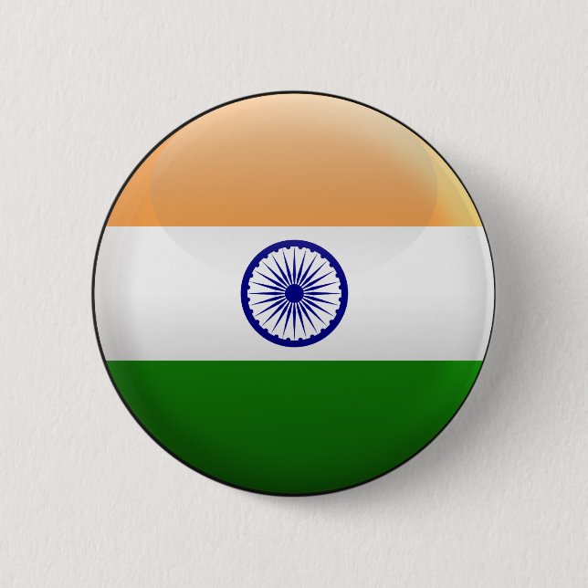 Flag of India 2 Inch Round Button (Front)