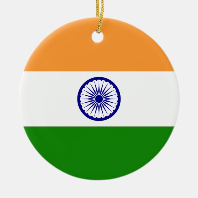 Flag of India. Bharat Ganrajya Ceramic Ornament (Front)