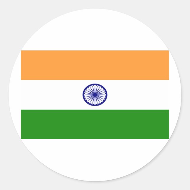 Flag of India Classic Round Sticker (Front)