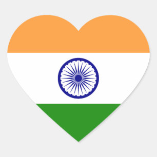 Flag of India Heart Sticker