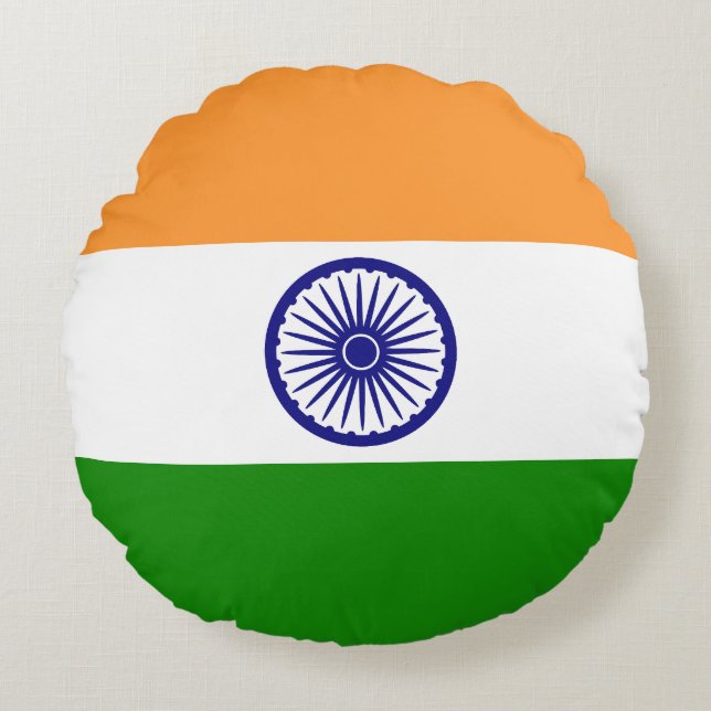 Flag of India Round Pillow (Front)