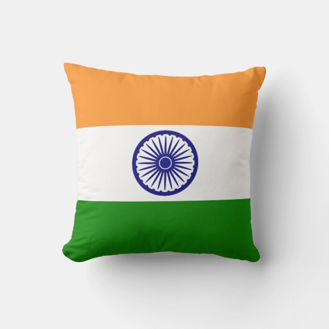 Flag of India Throw Pillow (Front)